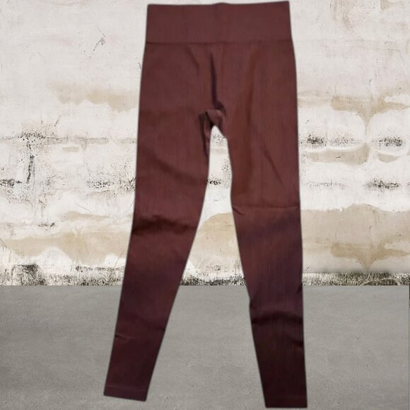 Women's High-Waisted Brown Leggings with Stretchy Fit - Picture 1 of 2